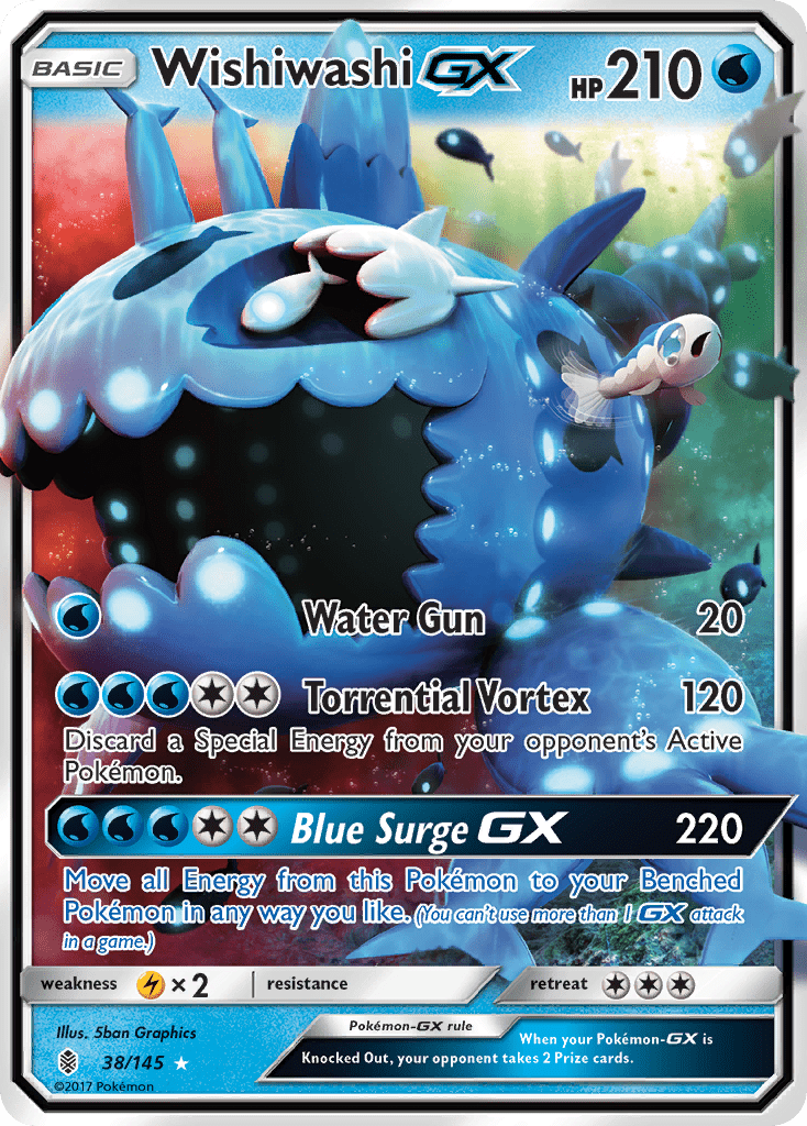 Wishiwashi GX (38/145) [Sun & Moon: Guardians Rising] Pokemon Single Pokémon  | Multizone: Comics And Games