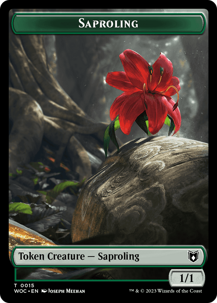 Faerie // Saproling Double-Sided Token [Wilds of Eldraine Commander Tokens] MTG Single Magic: The Gathering  | Multizone: Comics And Games