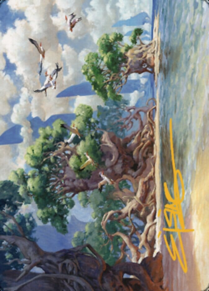 Yavimaya Coast Art Card (Gold-Stamped Signature) [Dominaria United Art Series] MTG Single Magic: The Gathering  | Multizone: Comics And Games