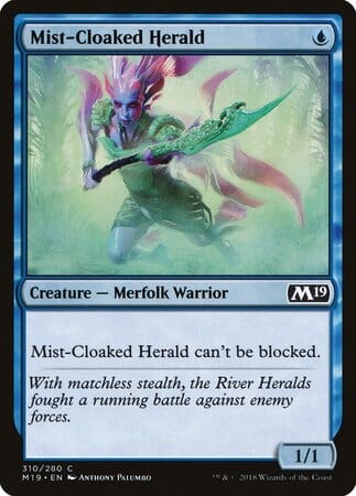 Mist-Cloaked Herald [Core Set 2019] MTG Single Magic: The Gathering  | Multizone: Comics And Games
