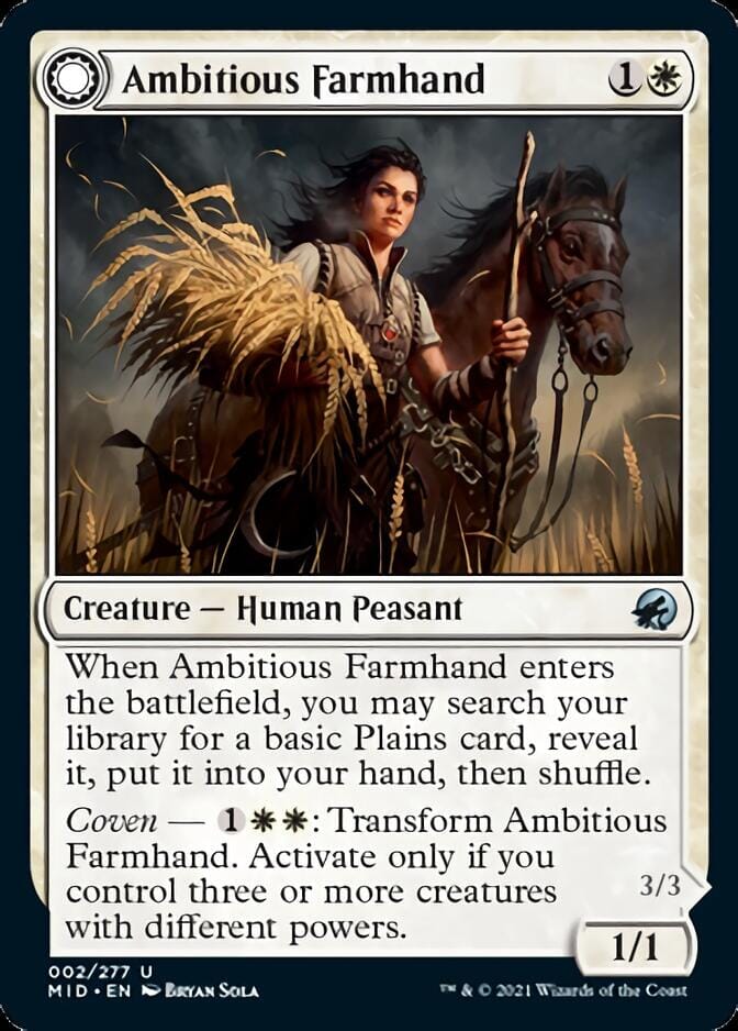 Ambitious Farmhand // Seasoned Cathar [Innistrad: Midnight Hunt] MTG Single Magic: The Gathering  | Multizone: Comics And Games