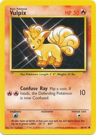 Vulpix (68/102) [Base Set Unlimited] Pokemon Single Pokémon  | Multizone: Comics And Games