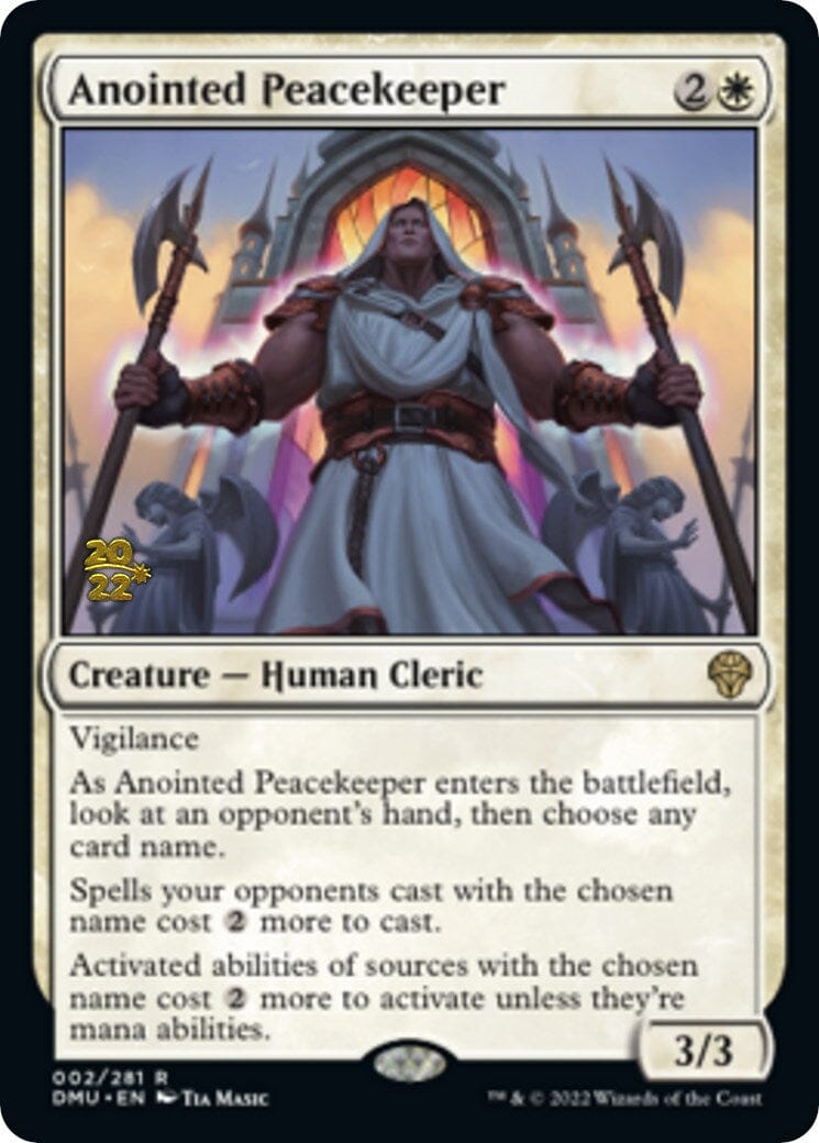Anointed Peacekeeper [Dominaria United Prerelease Promos] MTG Single Magic: The Gathering  | Multizone: Comics And Games