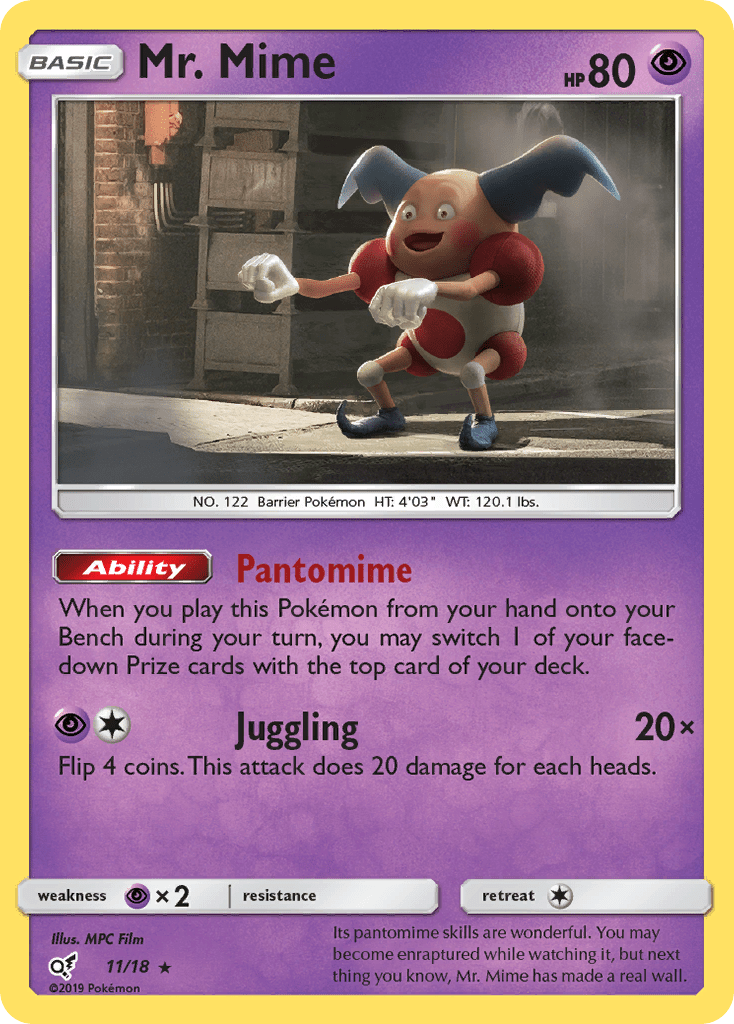 Mr. Mime (11/18) [Sun & Moon: Detective Pikachu] Pokemon Single Pokémon  | Multizone: Comics And Games