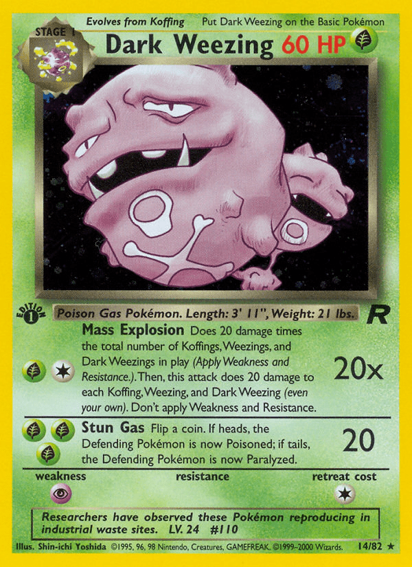 Dark Weezing (14/82) [Team Rocket 1st Edition] Pokemon Single Pokémon  | Multizone: Comics And Games