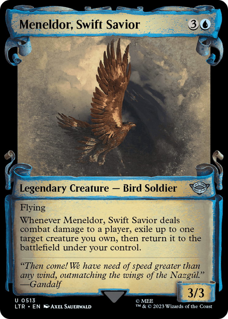 Meneldor, Swift Savior [The Lord of the Rings: Tales of Middle-Earth Showcase Scrolls] MTG Single Magic: The Gathering  | Multizone: Comics And Games