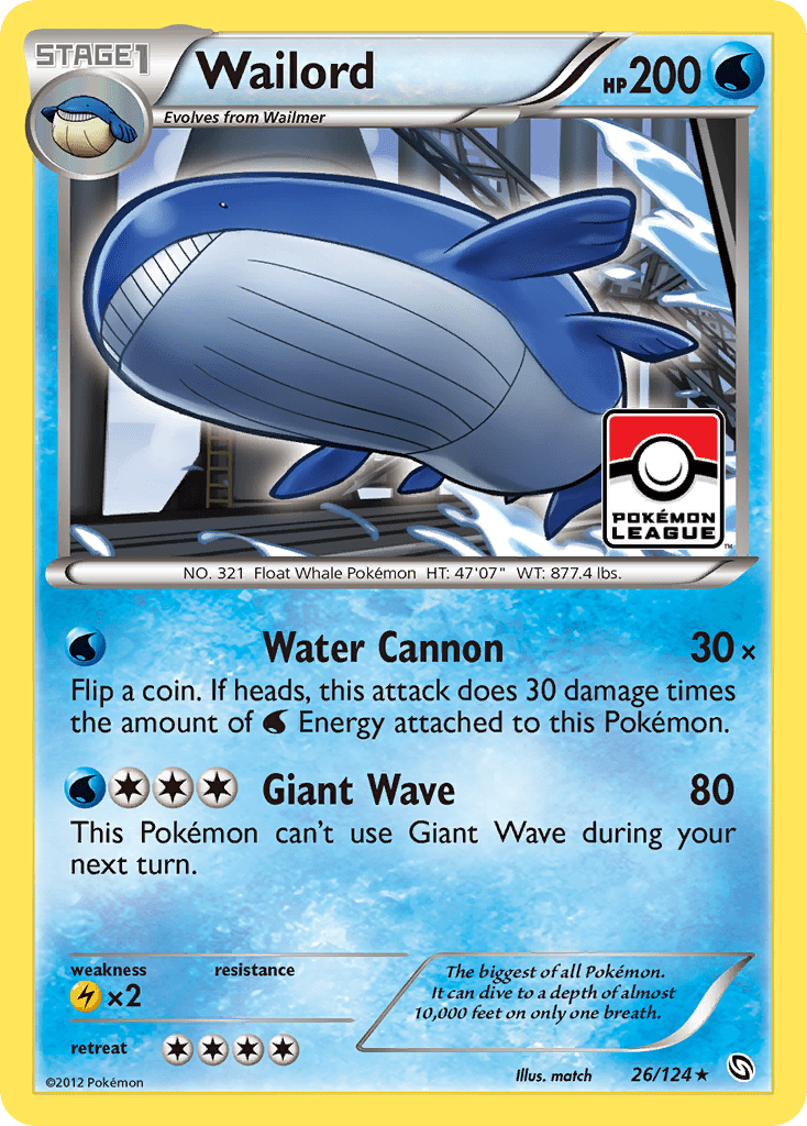 Wailord (26/124) [Black & White: Dragons Exalted] Pokemon Single Pokémon  | Multizone: Comics And Games