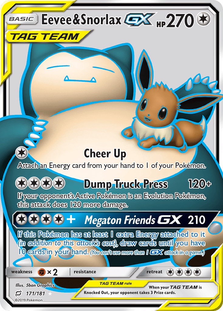 Eevee & Snorlax GX (171/181) [Sun & Moon: Team Up] Pokemon Single Pokémon  | Multizone: Comics And Games