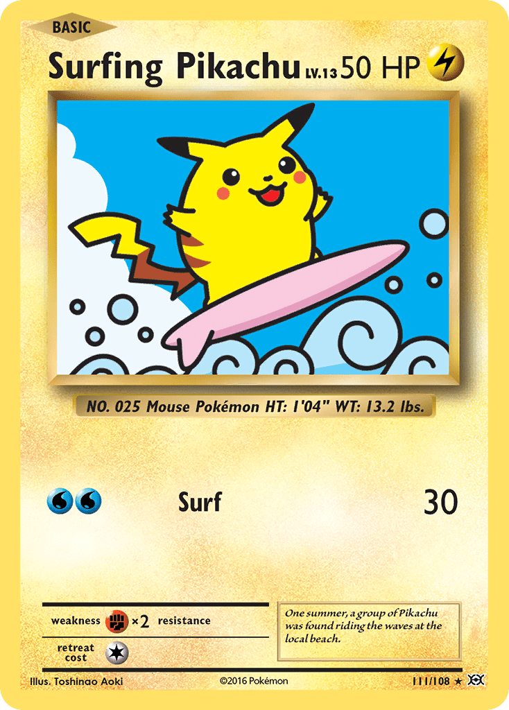 Surfing Pikachu (111/108) [XY: Evolutions] Pokemon Single Pokémon  | Multizone: Comics And Games