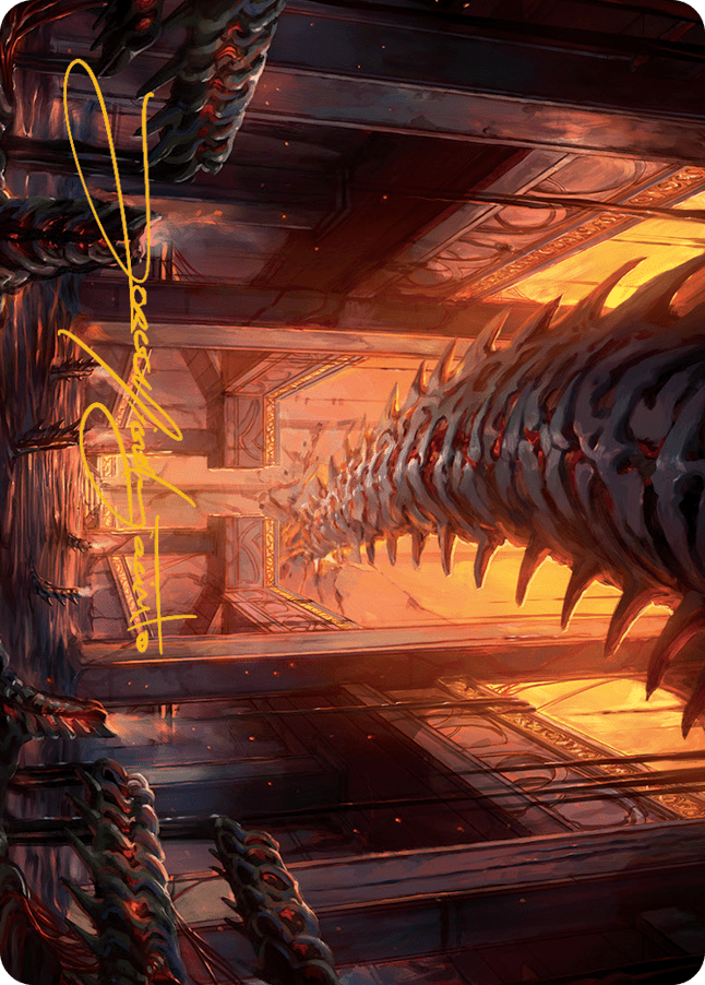 Bloodfell Caves Art Card (Gold-Stamped Signature) [March of the Machine Art Series] MTG Single Magic: The Gathering  | Multizone: Comics And Games