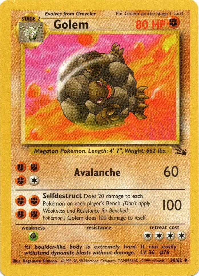 Golem (36/62) [Fossil Unlimited] Pokemon Single Pokémon  | Multizone: Comics And Games
