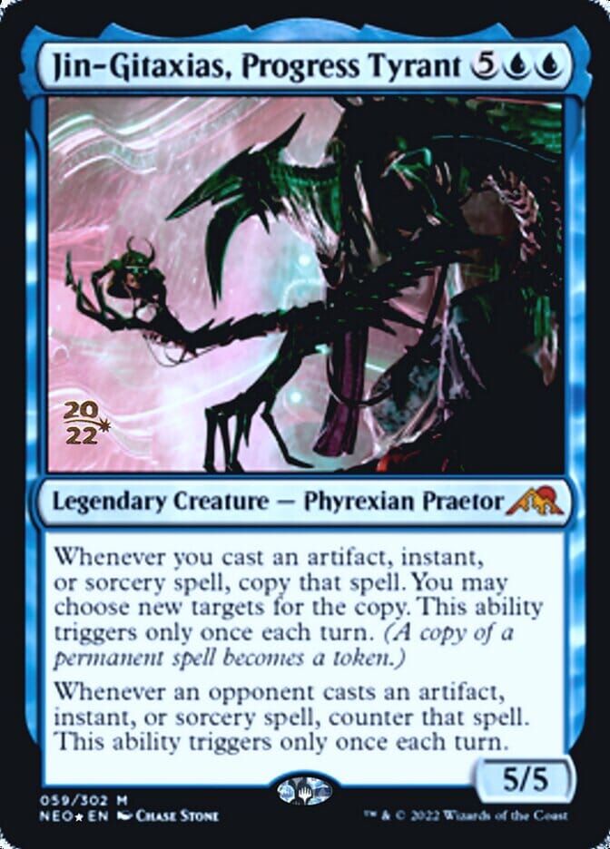 Jin-Gitaxias, Progress Tyrant [Kamigawa: Neon Dynasty Prerelease Promos] MTG Single Magic: The Gathering  | Multizone: Comics And Games