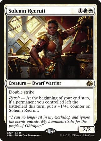 Solemn Recruit [Aether Revolt] MTG Single Magic: The Gathering  | Multizone: Comics And Games