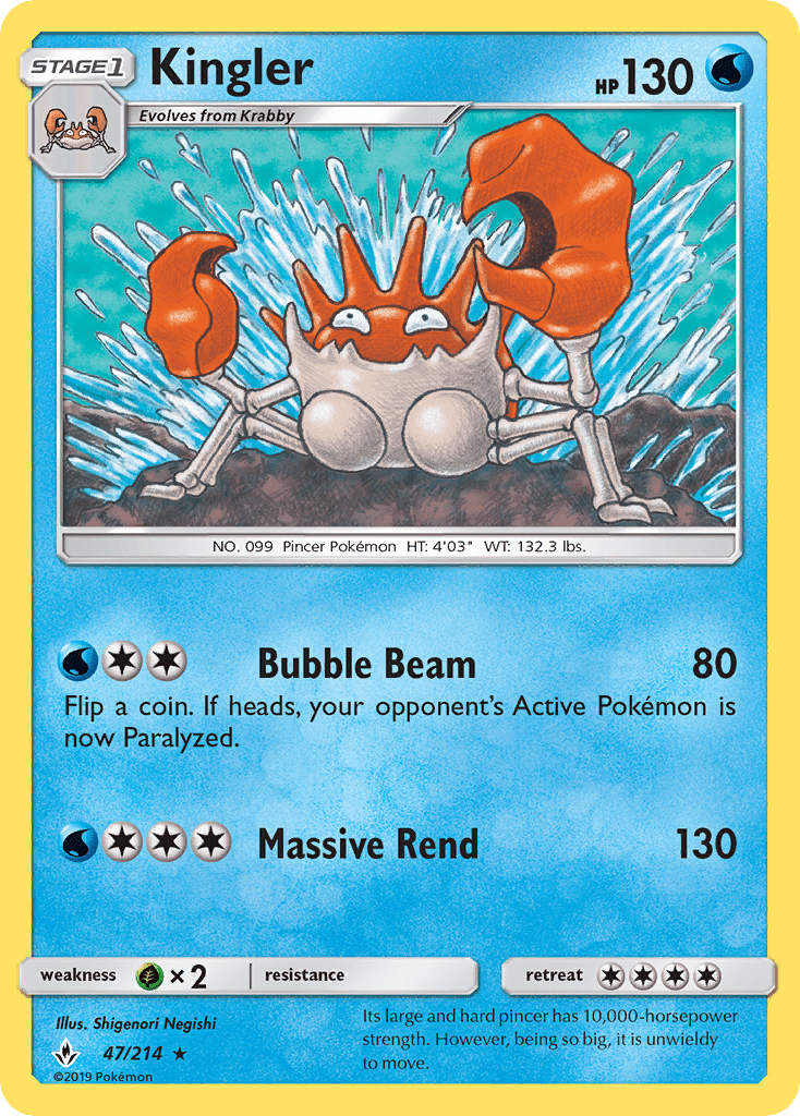 Kingler (47/214) [Sun & Moon: Unbroken Bonds] Pokemon Single Pokémon  | Multizone: Comics And Games