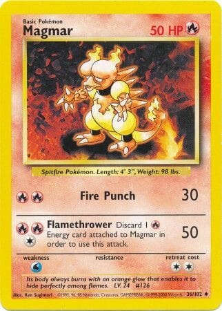 Magmar (36/102) [Base Set Unlimited] Pokemon Single Pokémon  | Multizone: Comics And Games