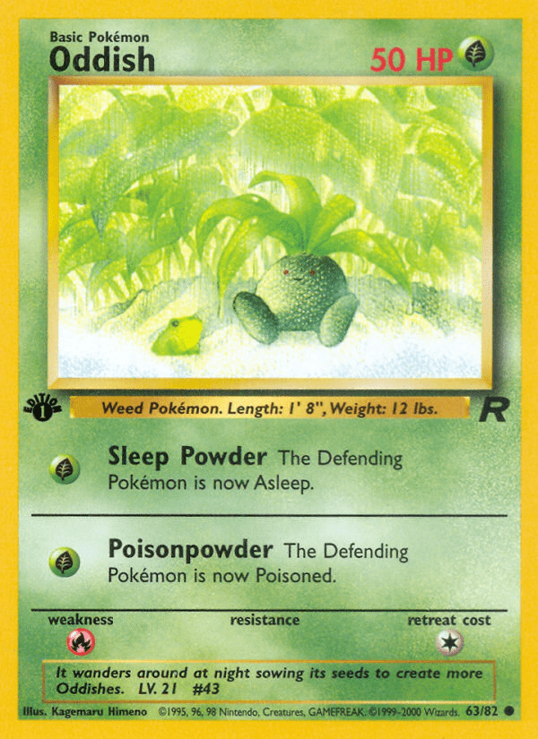 Oddish (63/82) [Team Rocket 1st Edition] Pokemon Single Pokémon  | Multizone: Comics And Games