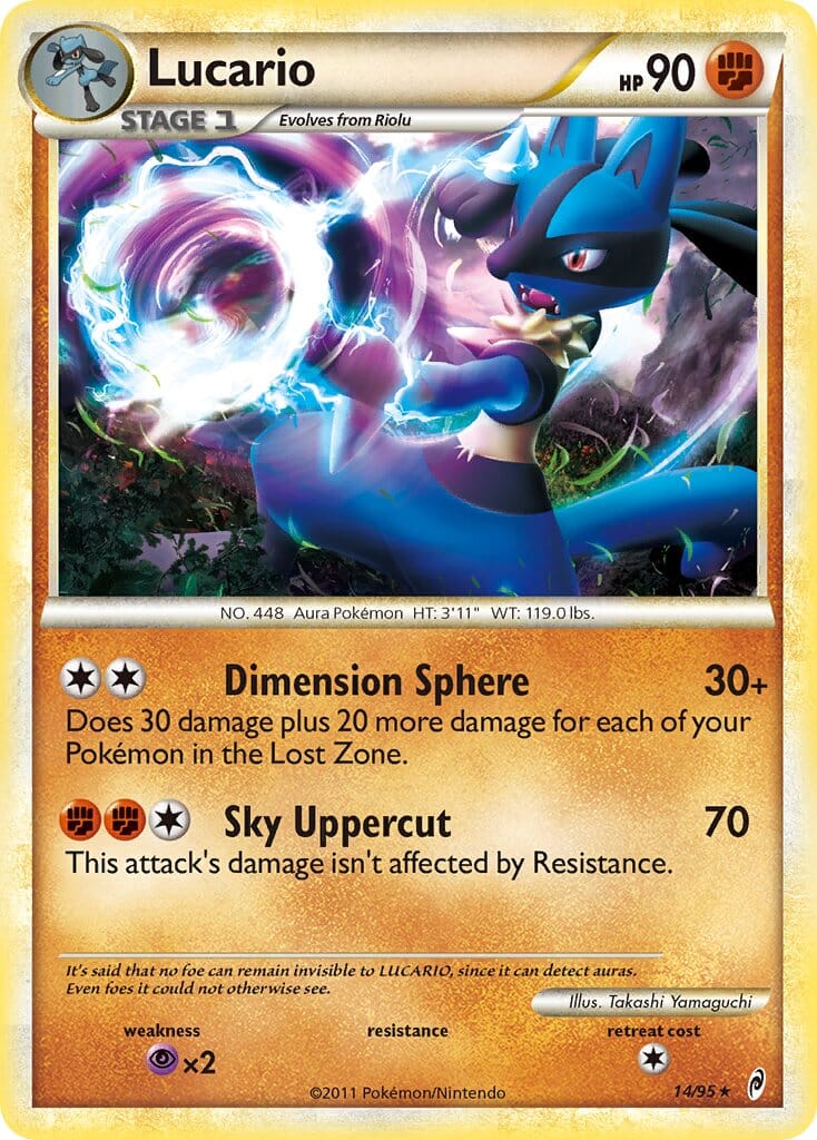 Lucario (14/95) (Cracked Ice Holo) (Theme Deck Exclusive) [HeartGold & SoulSilver: Call of Legends] Pokemon Single Pokémon  | Multizone: Comics And Games