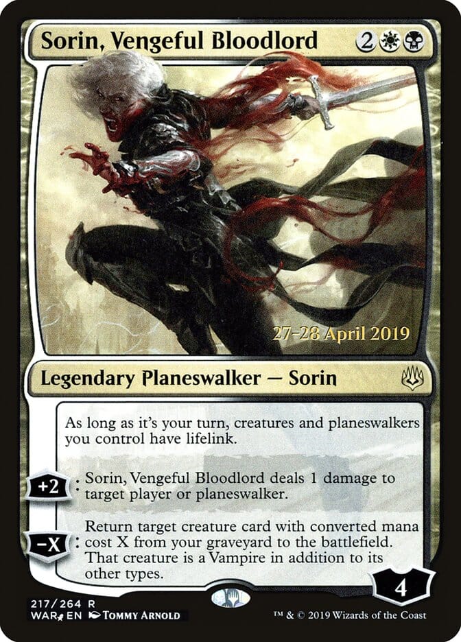 Sorin, Vengeful Bloodlord [War of the Spark Prerelease Promos] MTG Single Magic: The Gathering  | Multizone: Comics And Games