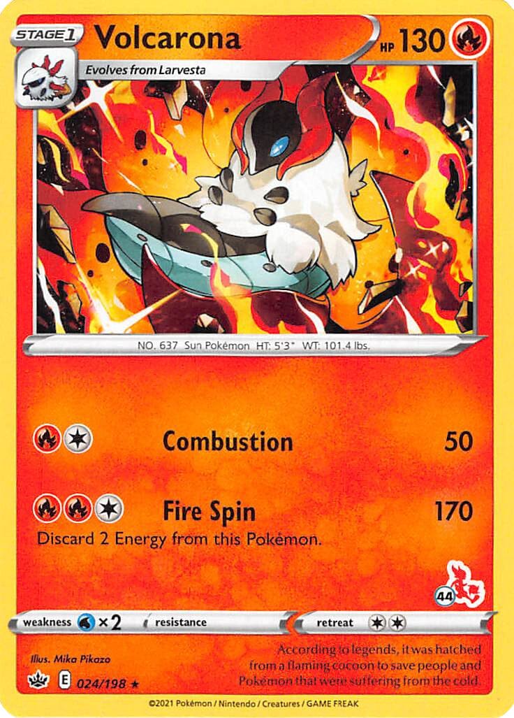 Volcarona (24/198) (Cinderace Stamp #44) [Battle Academy 2022] Pokemon Single Pokémon  | Multizone: Comics And Games