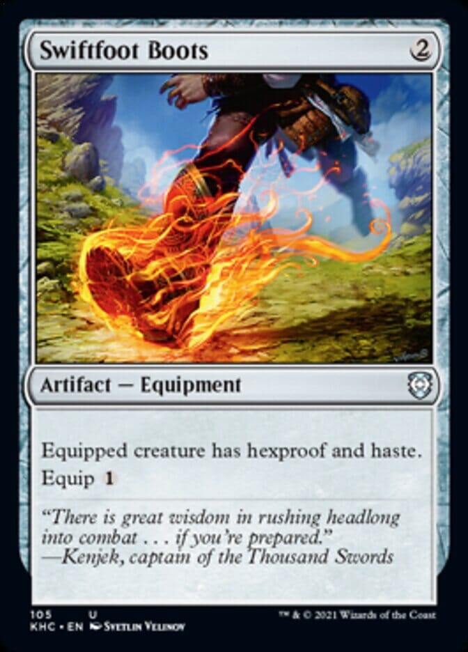 Swiftfoot Boots [Kaldheim Commander] MTG Single Magic: The Gathering  | Multizone: Comics And Games