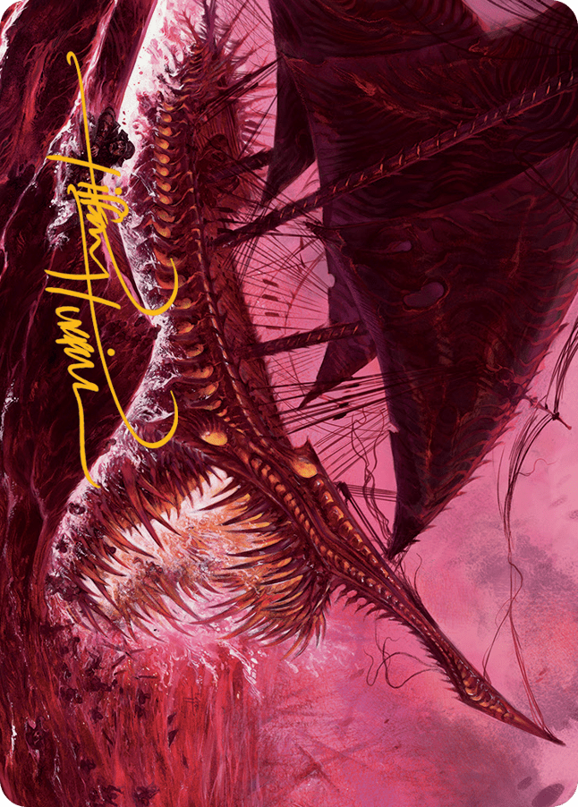 Marauding Dreadship Art Card (Gold-Stamped Signature) [March of the Machine Art Series] MTG Single Magic: The Gathering  | Multizone: Comics And Games