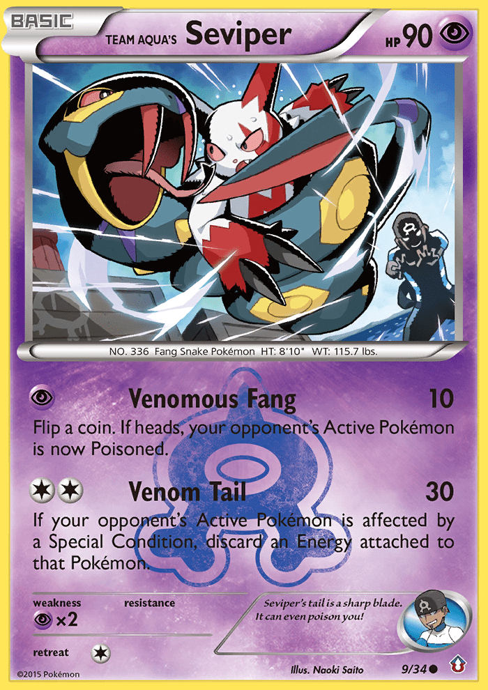 Team Aqua's Seviper (9/34) [XY: Double Crisis] Pokemon Single Pokémon  | Multizone: Comics And Games