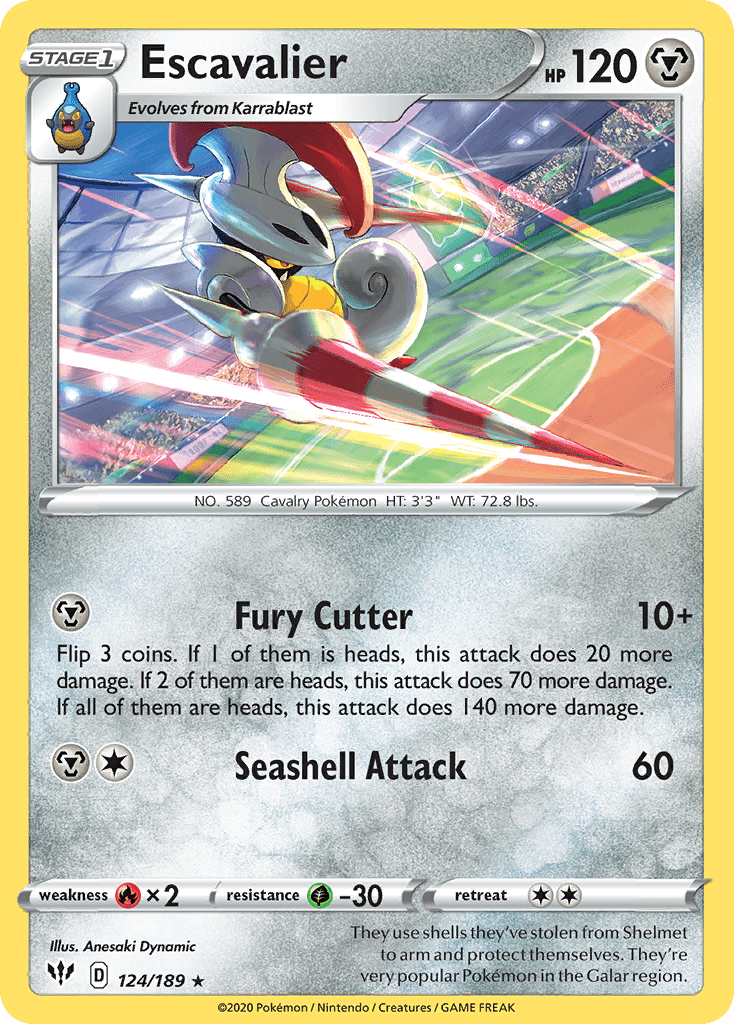 Escavalier (124/189) [Sword & Shield: Darkness Ablaze] Pokemon Single Pokémon  | Multizone: Comics And Games