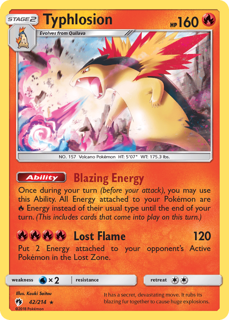 Typhlosion (42/214) [Sun & Moon: Lost Thunder] Pokemon Single Pokémon  | Multizone: Comics And Games