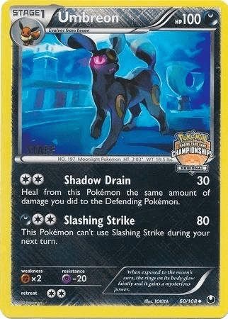 Umbreon (60/108) (Regional Championship Promo Staff) [Black & White: Dark Explorers] Pokemon Single Pokémon  | Multizone: Comics And Games