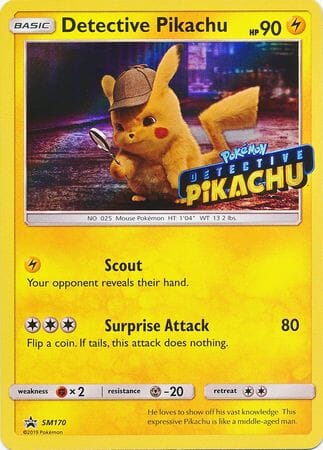Detective Pikachu (SM170) (Detective Pikachu Stamped) [Sun & Moon: Black Star Promos] Pokemon Single Pokémon  | Multizone: Comics And Games