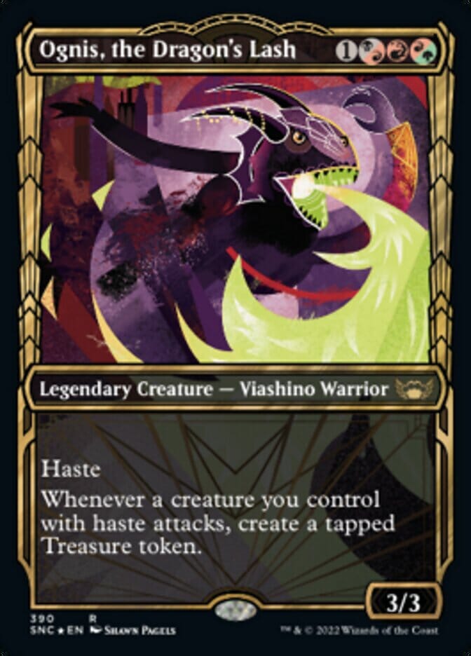 Ognis, the Dragon's Lash (Showcase Golden Age Gilded Foil) [Streets of New Capenna] MTG Single Magic: The Gathering  | Multizone: Comics And Games