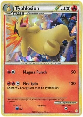 Typhlosion (32/123) (Cracked Ice Holo) [HeartGold & SoulSilver: Base Set] Pokemon Single Pokémon  | Multizone: Comics And Games