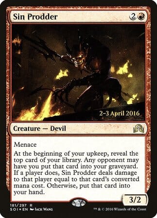 Sin Prodder [Shadows over Innistrad Promos] MTG Single Magic: The Gathering  | Multizone: Comics And Games