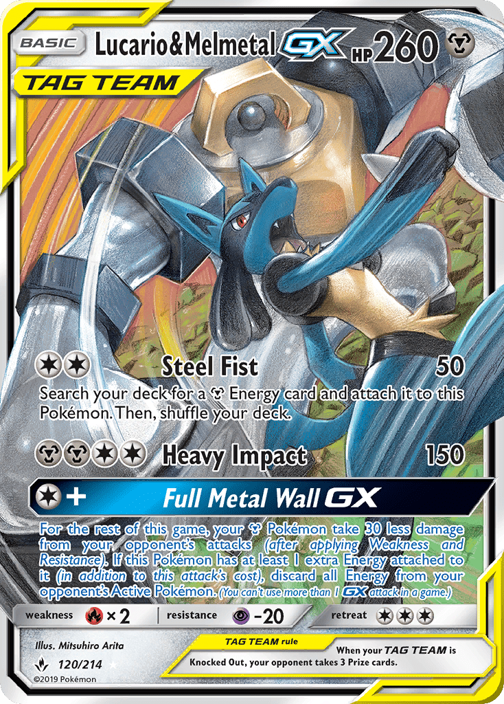 Lucario & Melmetal GX (120/214) [Sun & Moon: Unbroken Bonds] Pokemon Single Pokémon  | Multizone: Comics And Games