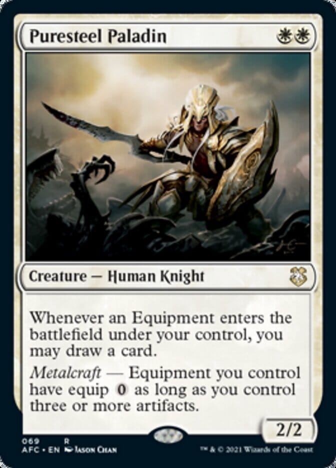 Puresteel Paladin [Dungeons & Dragons: Adventures in the Forgotten Realms Commander] MTG Single Magic: The Gathering  | Multizone: Comics And Games