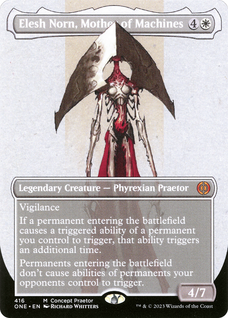 Elesh Norn, Mother of Machines (Borderless Concept Praetors) [Phyrexia: All Will Be One] MTG Single Magic: The Gathering  | Multizone: Comics And Games