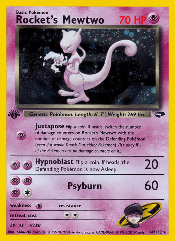 Rocket's Mewtwo (14/132) [Gym Challenge 1st Edition] Pokemon Single Pokémon  | Multizone: Comics And Games