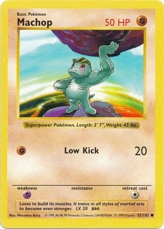Machop (52/102) [Base Set Shadowless Unlimited] Pokemon Single Pokémon  | Multizone: Comics And Games