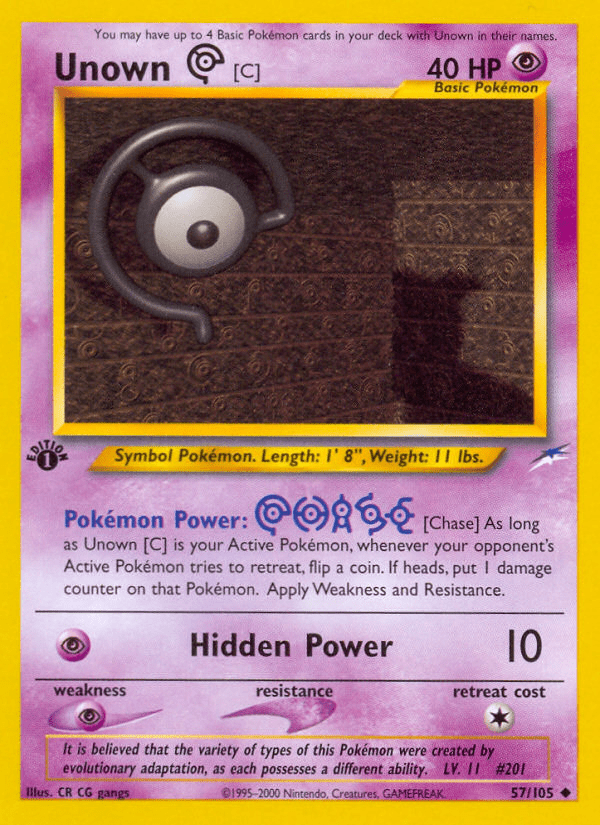 Unown [C] (57/105) [Neo Destiny 1st Edition] Pokemon Single Pokémon  | Multizone: Comics And Games