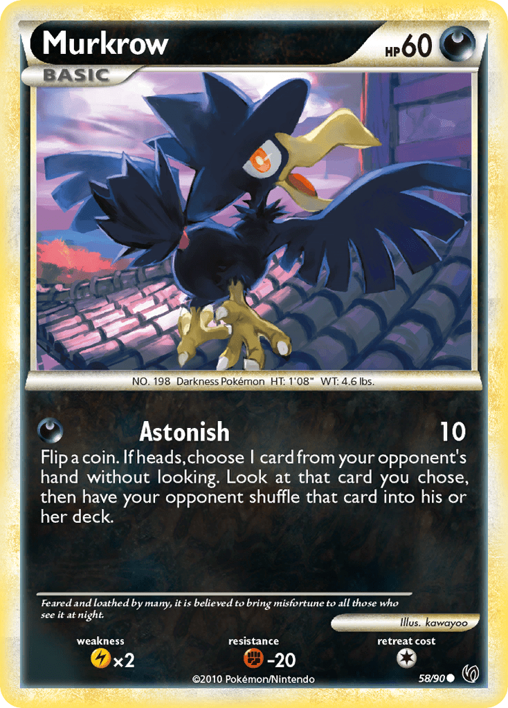 Murkrow (58/90) [HeartGold & SoulSilver: Undaunted] Pokemon Single Pokémon  | Multizone: Comics And Games