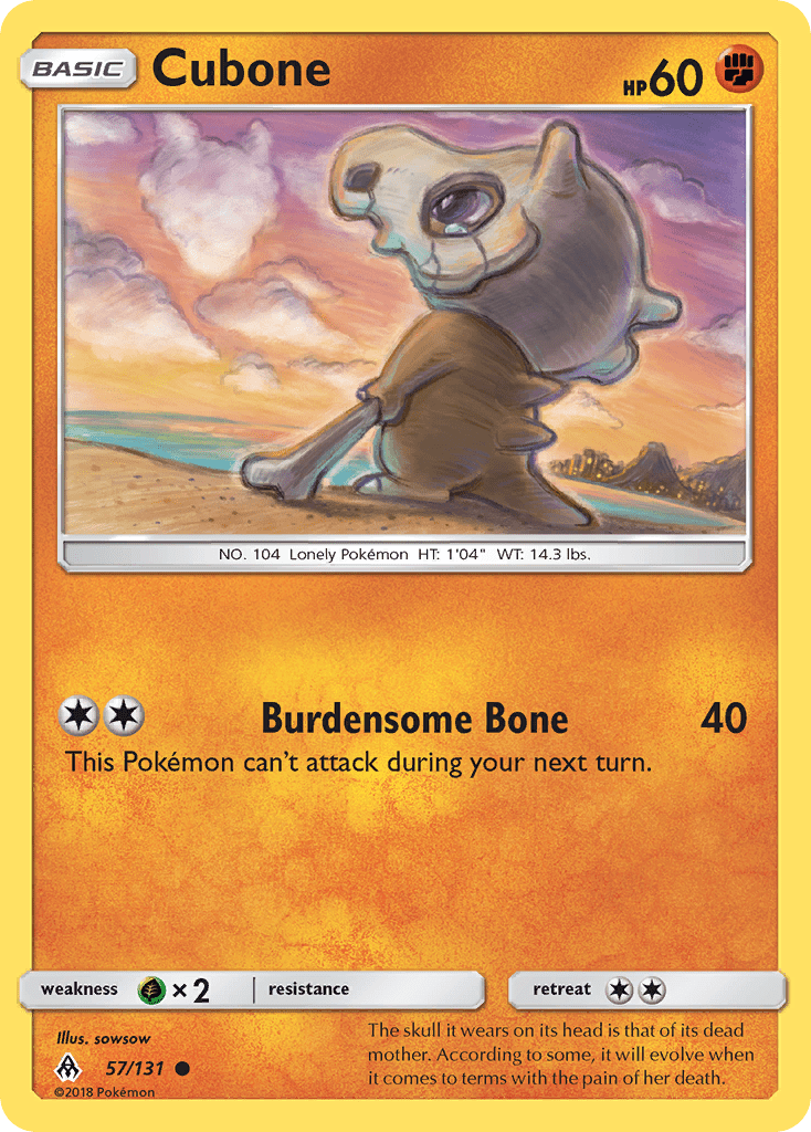 Cubone (57/131) [Sun & Moon: Forbidden Light] Pokemon Single Pokémon  | Multizone: Comics And Games