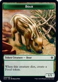 Boar // Food (16) Double-sided Token [Throne of Eldraine Tokens] MTG Single Magic: The Gathering  | Multizone: Comics And Games