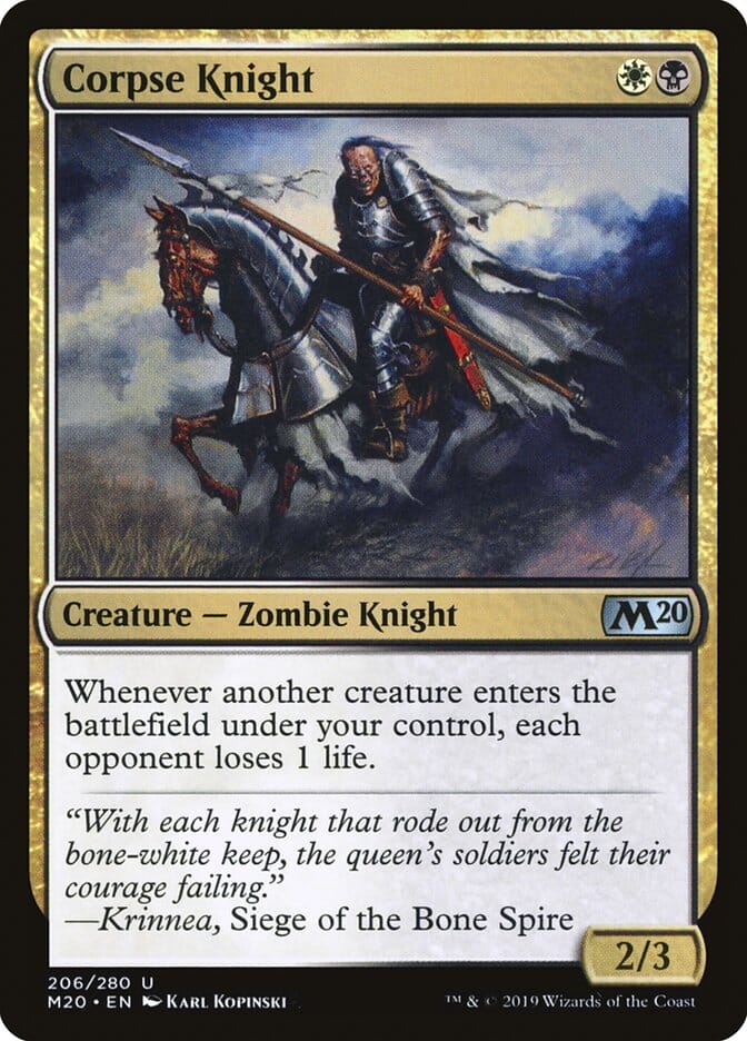 Corpse Knight (2/3 Misprint) [Core Set 2020] MTG Single Magic: The Gathering  | Multizone: Comics And Games