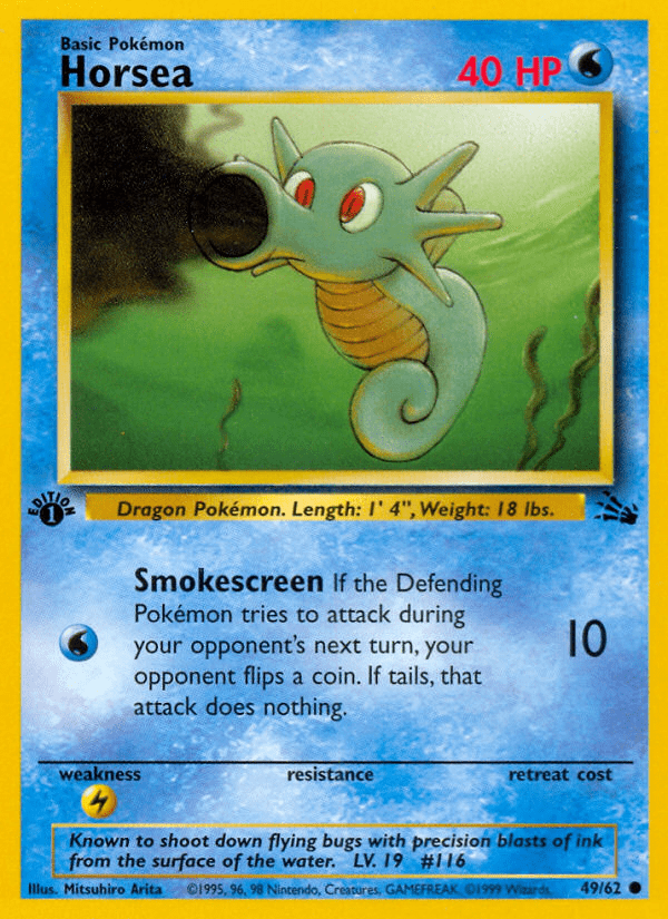 Horsea (49/62) [Fossil 1st Edition] Pokemon Single Pokémon  | Multizone: Comics And Games