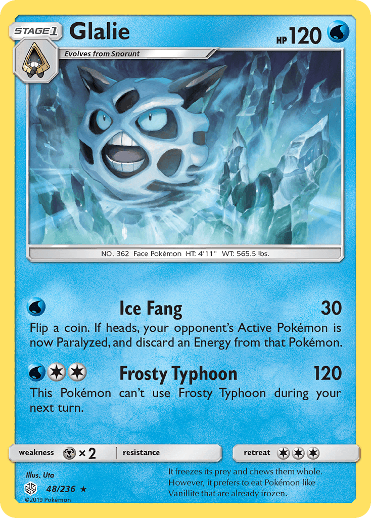 Glalie (48/236) [Sun & Moon: Cosmic Eclipse] Pokemon Single Pokémon  | Multizone: Comics And Games