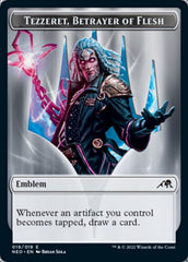Samurai // Tezzeret, Betrayer of Flesh Emblem Double-sided Token [Kamigawa: Neon Dynasty Tokens] MTG Single Magic: The Gathering  | Multizone: Comics And Games