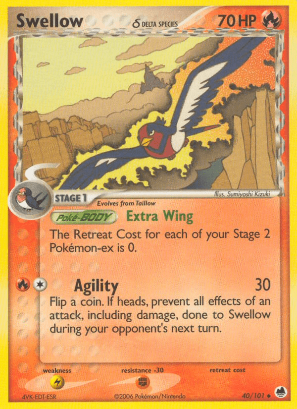 Swellow (40/101) (Delta Species) [EX: Dragon Frontiers] Pokemon Single Pokémon  | Multizone: Comics And Games