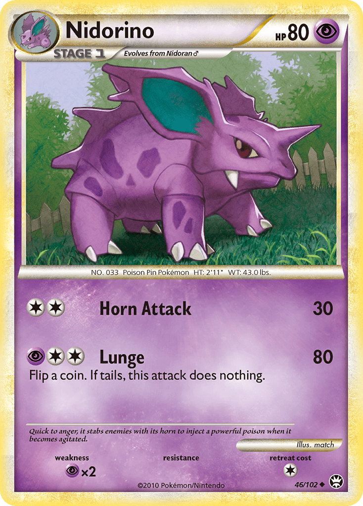 Nidorino (46/102) [HeartGold & SoulSilver: Triumphant] Pokemon Single Pokémon  | Multizone: Comics And Games