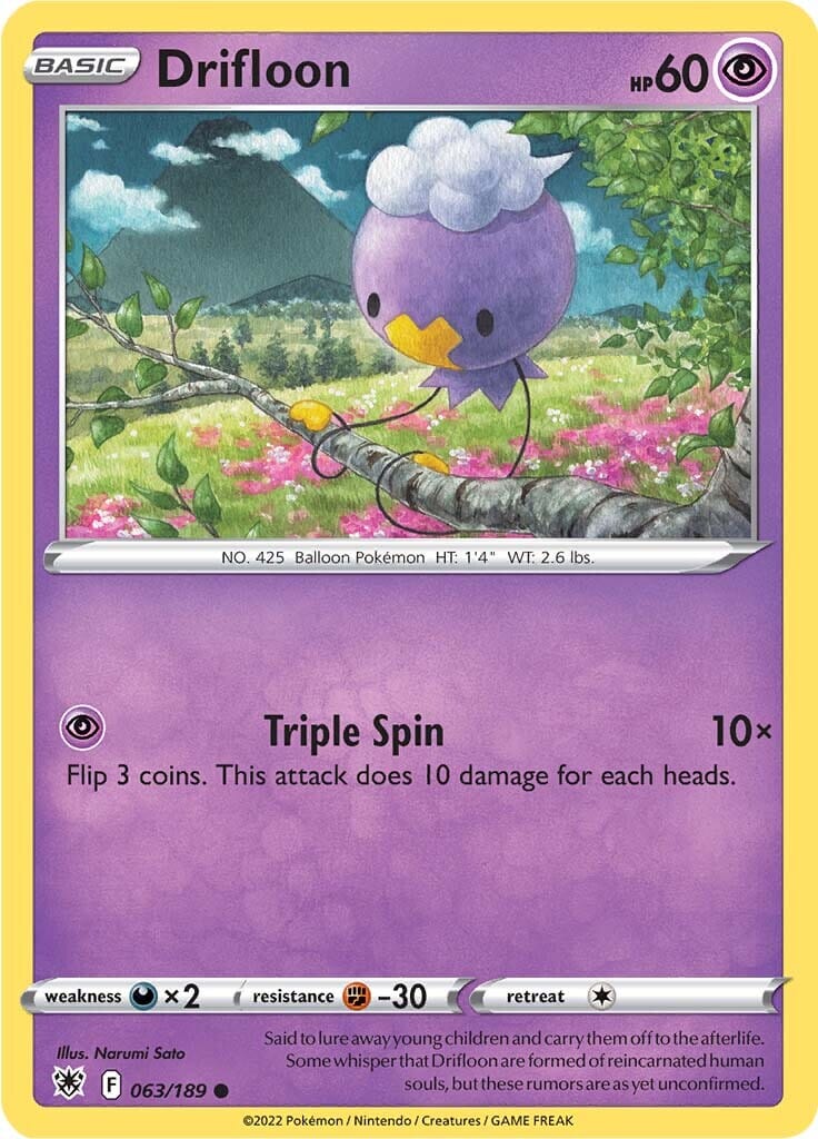 Drifloon (063/189) [Sword & Shield: Astral Radiance] Pokemon Single Pokémon  | Multizone: Comics And Games
