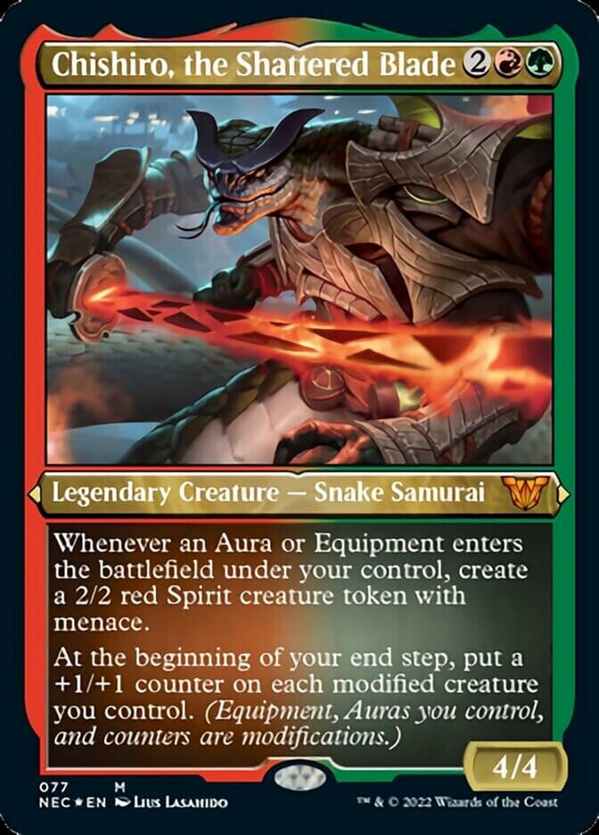Chishiro, the Shattered Blade (Showcase Display Commander) [Kamigawa: Neon Dynasty Commander] MTG Single Magic: The Gathering  | Multizone: Comics And Games